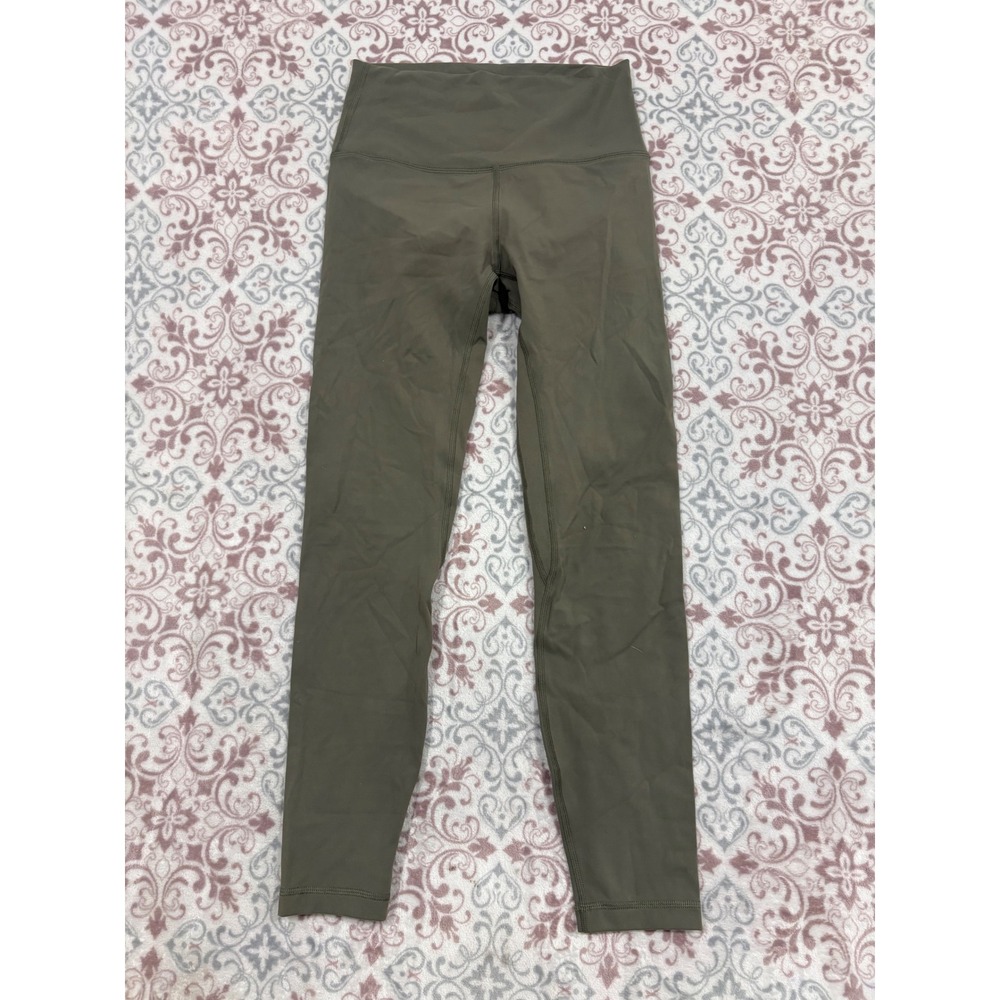 HeyNuts High Waisted Athletic Leggings Olive Green Yoga Pants 25 Inseam